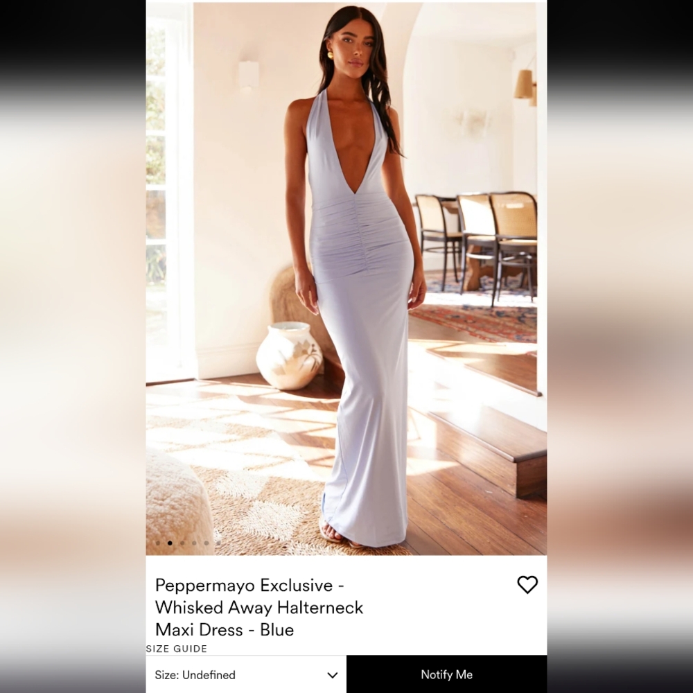 Peppermayo Light Blue Halterneck Maxi Dress - Picture 2 of 4